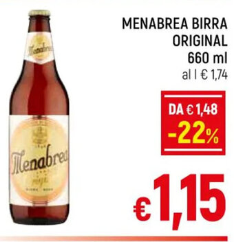 A&O MENABREA BIRRA ORIGINAL 660 ml offerta