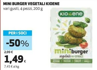 Coop Kioene Mini Burger Vegetale Di Riso 200 G(ml) offerta