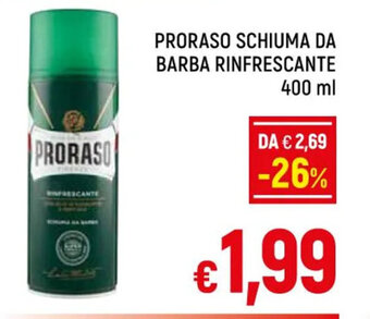 A&O PRORASO SCHIUMA DA BARBA RINFRESCANTE 400 ml offerta