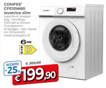 A&O COMFEE' CFE10W60 lavatrice slim offerta