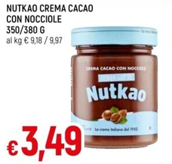IperFamila NUTKAO CREMA CACAO CON NOCCIOLE 350/380 G offerta