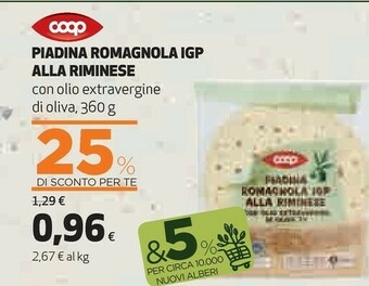 Coop Piadina romagnola Alla Riminese La Soffice 360 G(ml) offerta