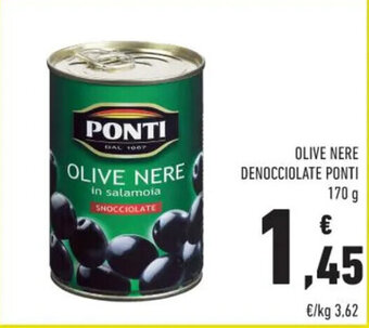 Conad OLIVE NERE DENOCCIOLATE PONTI 170 g offerta