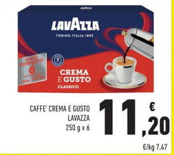 Conad CAFFE' CREMA E GUSTO LAVAZZA 250 g x 6 offerta