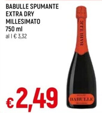 IperFamila BABULLE SPUMANTE EXTRA DRY MILLESIMATO 750 ml offerta