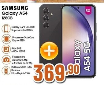 Expert Samsung galaxy a54 5g 16,3 cm (6.4) dual sim ibrida android 13 usb tipo-c 8 gb 128 gb 5000 mah grafite offerta