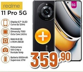 Expert Realme 11 pro 17 cm (6.7) doppia sim android 13 5g usb tipo-c 8 gb 256 gb 5000 mah nero offerta