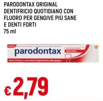 IperFamila PARODONTAX ORIGINAL DENTIFRICIO QUOTIDIANO CON FLUORO PER GENGIVE PIÙ SANE E DENTI FORTI 75 ml offerta