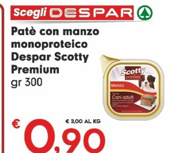 Despar Despar patè con manzo monoproteico premium offerta