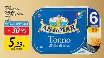 Carrefour Market Asdomar tonno all'olio di oliva offerta