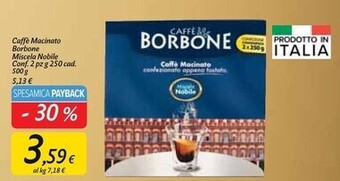 Carrefour Market Caffe borbone caffe macinato miscela nobile offerta