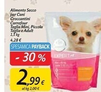 Carrefour Market Carrefour alimento secco per cani croccantini taglia mini, piccola taglia e adult offerta