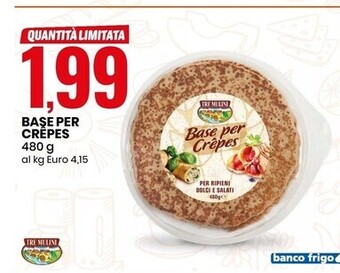Eurospin Tre mulini base per crêpes offerta