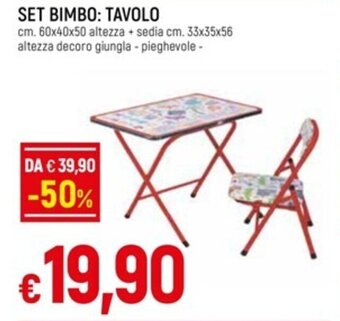 IperFamila SET BIMBO: TAVOLO offerta