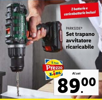 Lidl PARKSIDEⓇ Set trapano avvitatore ricaricabile offerta