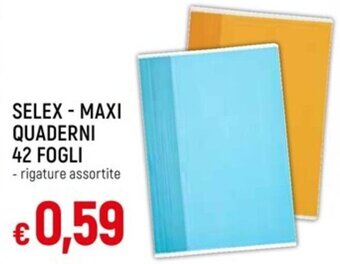 IperFamila SELEX - MAXI QUADERNI 42 FOGLI - rigature assortite offerta