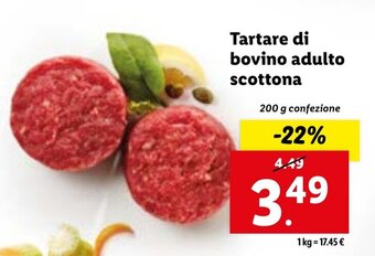 Lidl Tartare di bovino adulto scottona 200 g offerta