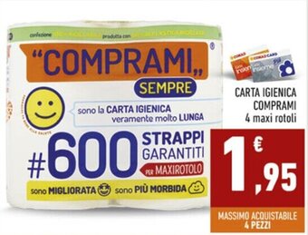 Conad CARTA IGIENICA COMPRAMI 4 maxi rotoli offerta