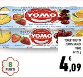 Conad YOGURT FRUTTA ZERO% GRASSI YOMO 8x125 g offerta