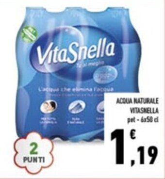 Conad ACQUA NATURALE VITASNELLA pet 6x50 cl offerta