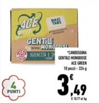 Conad CANDEGGINA GENTILE MONODOSE ACE GREEN 18 pezzi-324 g offerta