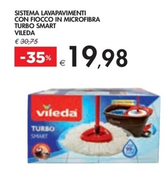 Bennet SISTEMA LAVAPAVIMENTI CON FIOCCO IN MICROFIBRA TURBO SMART VILEDA offerta