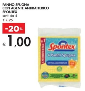 Bennet PANNO SPUGNA CON AGENTE ANTIBATTERICO SPONTEX conf. da 4 offerta