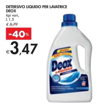 Bennet DETERSIVO LIQUIDO PER LAVATRICE DEOX L 1,5 offerta