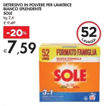 Bennet DETERSIVO IN POLVERE PER LAVATRICE BIANCO SPLENDENTE SOLE KG 2,6 offerta