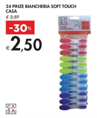 Bennet 24 PINZE BIANCHERIA SOFT TOUCH CASA offerta