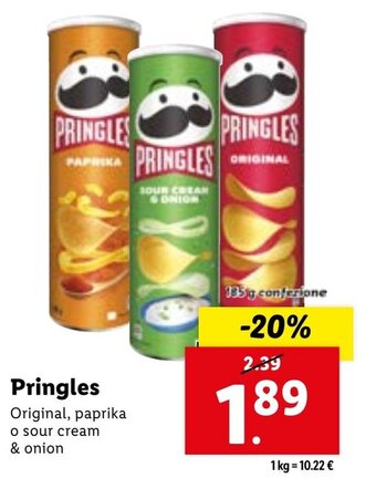 Lidl PRINGLES 135g conferione offerta