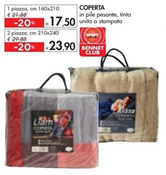 Bennet COPERTA 1 piazza, cm 160x210 offerta