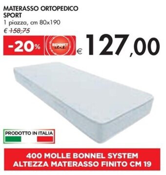 Bennet MATERASSO ORTOPEDICO SPORT 1 piazza, cm 80x190 offerta