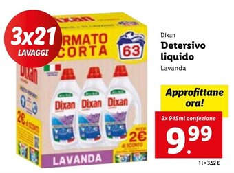 Lidl Dixan Detersivo liquido 3x 945ml confezione offerta