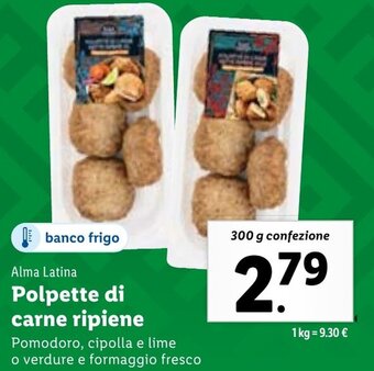 Lidl Alma Latina Polpette di carne ripiene 300 g confezione offerta