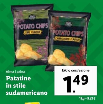 Lidl Alma Latina Patatine in stile sudamericano 150 g confezione offerta