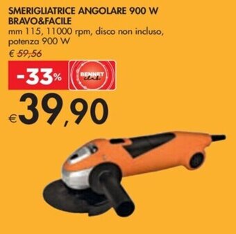 Bennet SMERIGLIATRICE ANGOLARE 900 W BRAVO&FACILE offerta