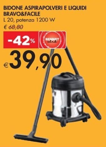 Bennet BIDONE ASPIRAPOLVERI E LIQUIDI BRAVO&FACILE offerta
