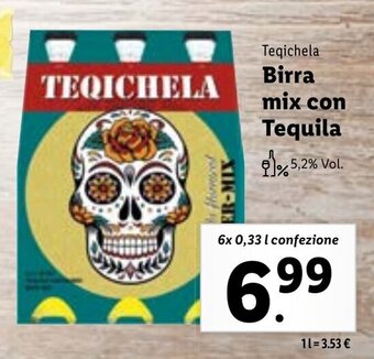 Lidl Teqichela Birra mix con Tequila 6x 0,33 l confezione offerta
