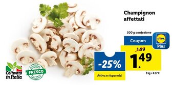 Lidl Champignon affettati 300 g confezione offerta