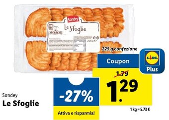 Lidl Sondey Le Sfoglie 225 g confezione offerta