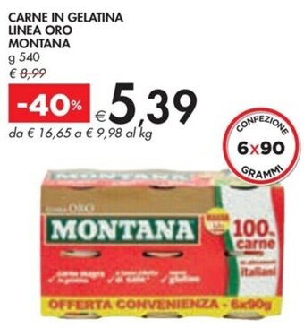 Bennet CARNE IN GELATINA LINEA ORO MONTANA G 540 offerta