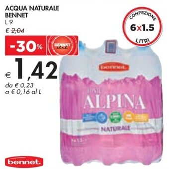 Bennet ACQUA NATURALE BENNET L9 offerta