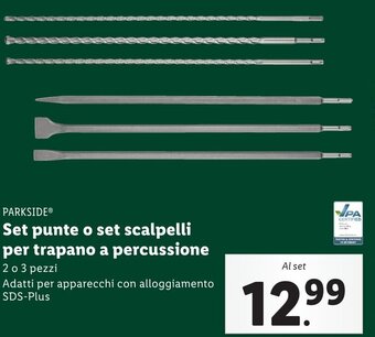 PARKSIDEⓇ Set punte o set scalpelli per trapano a percussione 2 o 3 pezzi