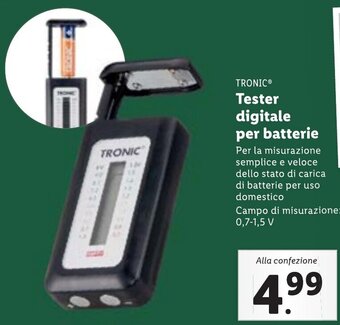 Lidl TRONIC® Tester digitale per batterie offerta