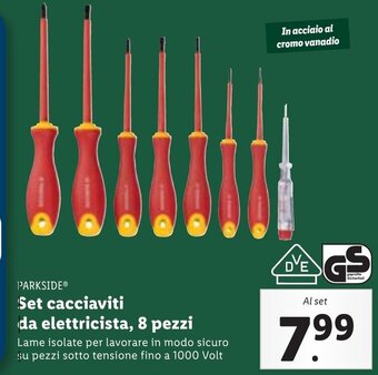 Lidl PARKSIDEⓇ Set cacciaviti da elettricista, 8 pezzi offerta