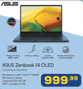 Euronics ASUS Zenbook 14 OLED offerta
