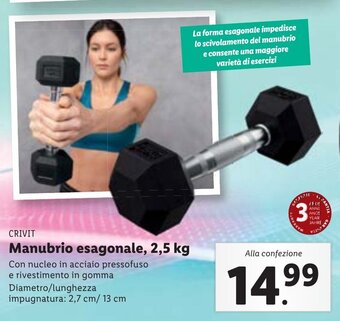 Lidl CRIVIT Manubrio esagonale, 2,5 kg offerta
