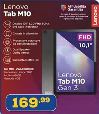 Euronics Lenovo Tab M10 offerta
