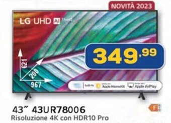 Euronics LG UHD AI 43" 43UR78006 offerta